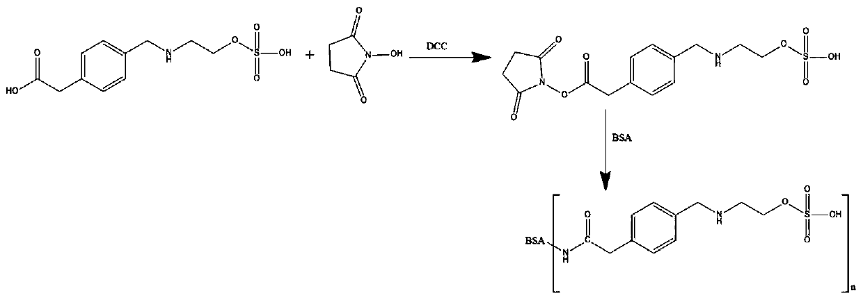 Ethyl sulfate artificial antigen and preparation method and application thereof