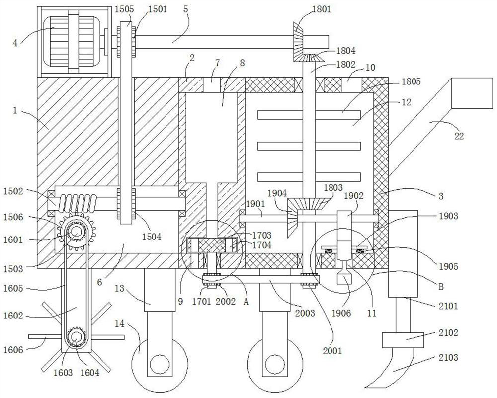 A kind of integrated mechanical equipment for soil preparation and seeding for gardens