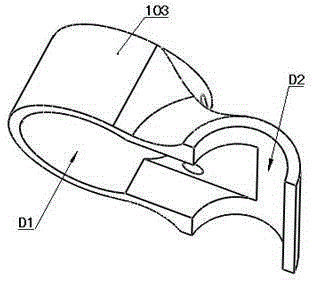 A connection device for a composite material node and an assembly method thereof