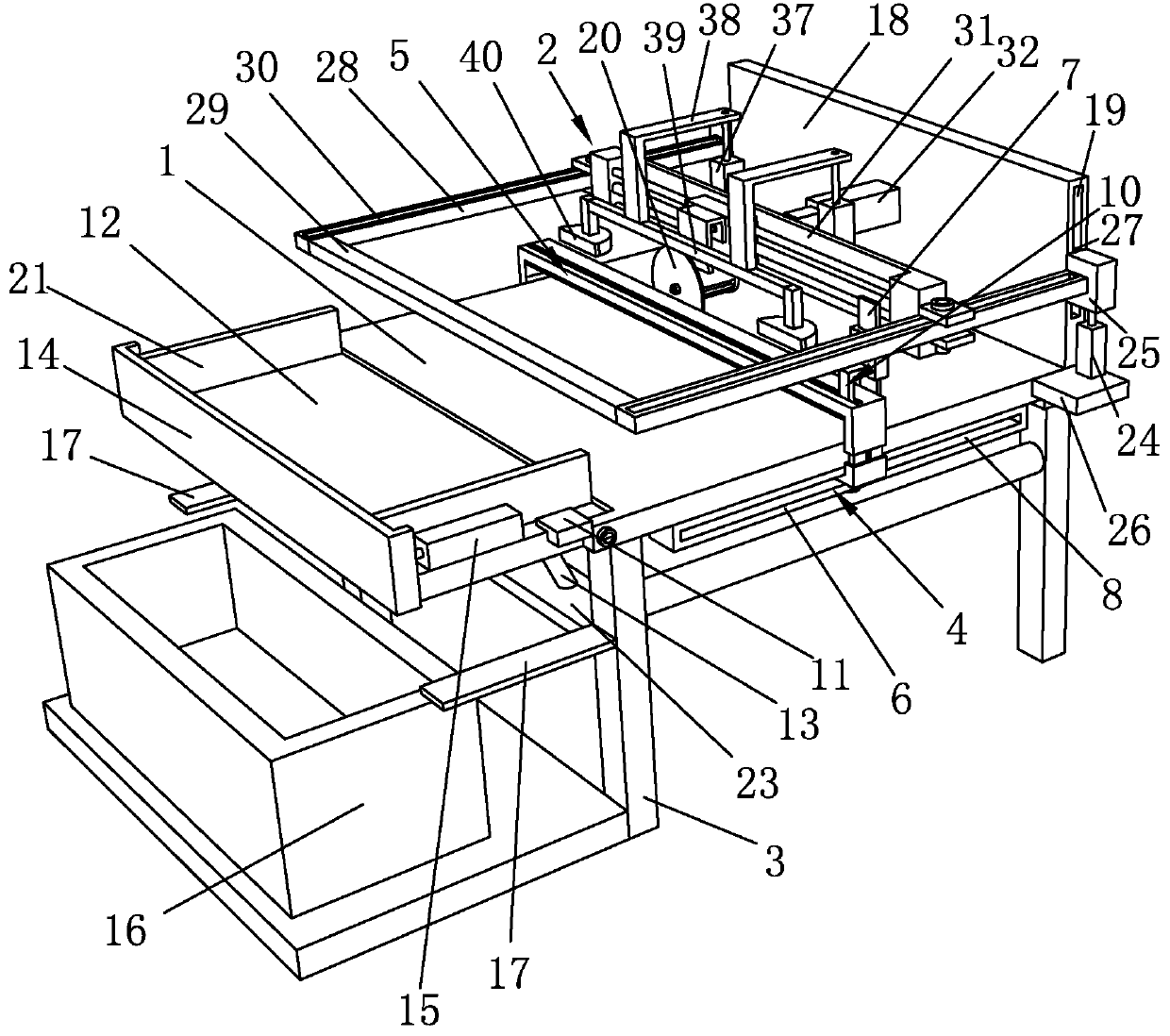 A cutting machine for the production of hardware accessories