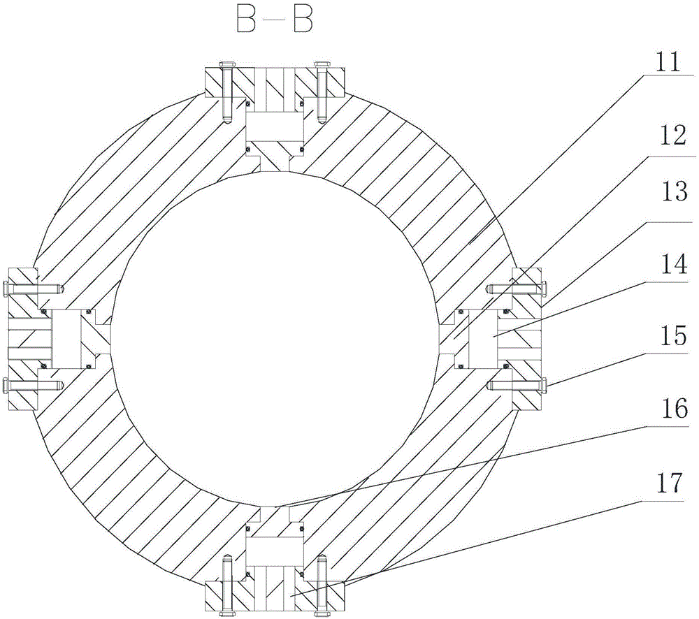 Testing ring for measuring inner and outer radial contact stress of rubber sleeve