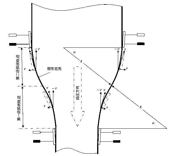 Method for thermally adjusting width of crystallizer and crystalline wedge-shaped blank of crystallizer