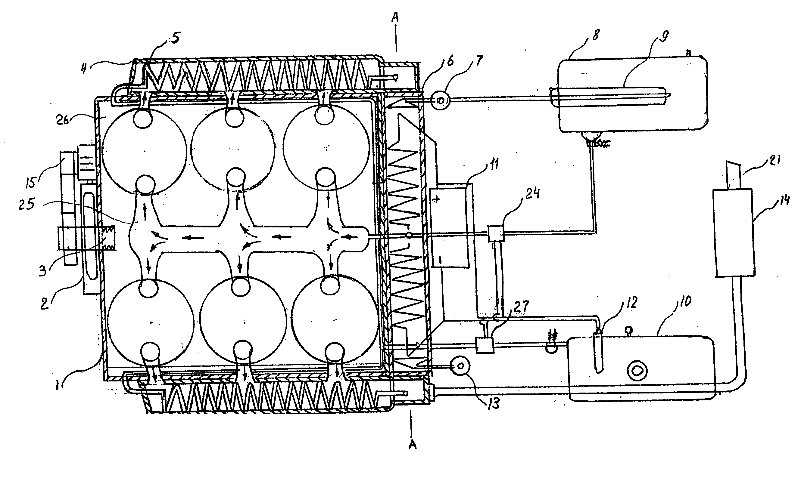 Hydrogen and oxygen production and accumulating apparatus including an internal combustion engine and method