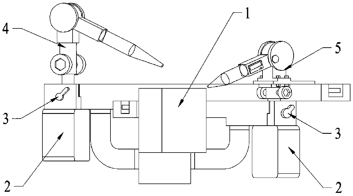 Cooling and chip blowing composite type internal cooling turning tool with adjustable spraying mouths