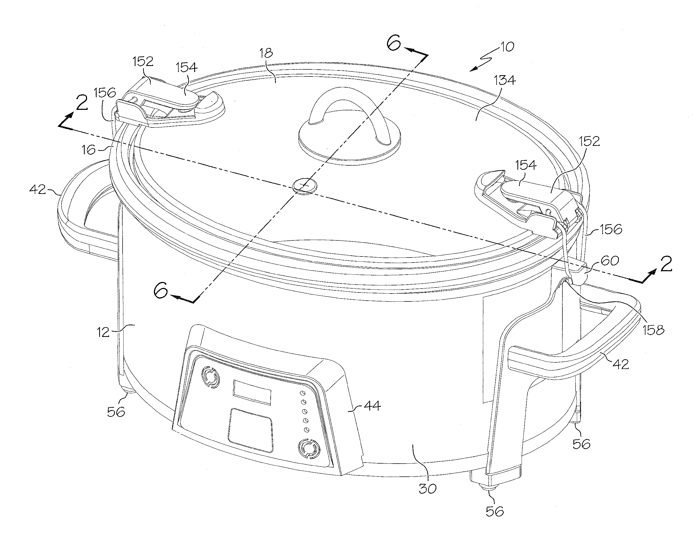 Slow Cooker with Thermometer for Indicating a Temperature Condition of the Food in the Cooking Vessel