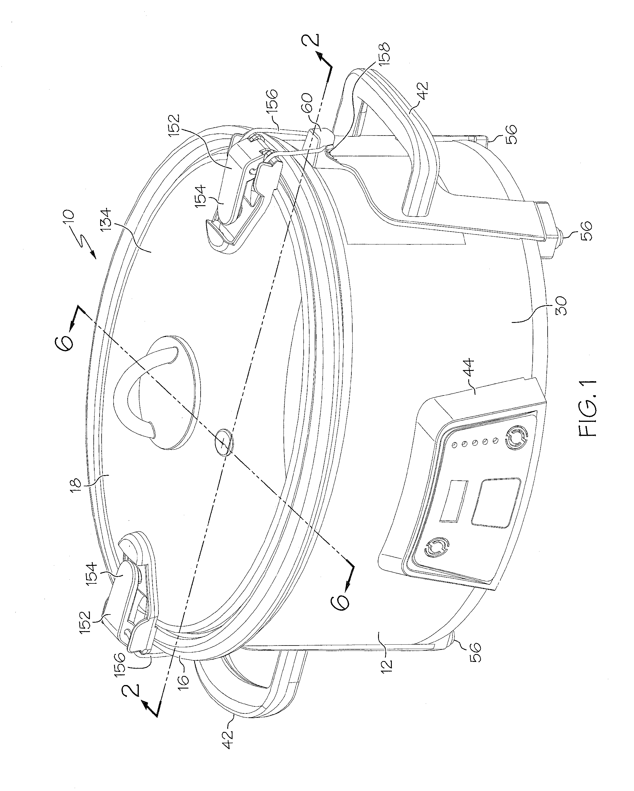 Slow Cooker with Thermometer for Indicating a Temperature Condition of the Food in the Cooking Vessel