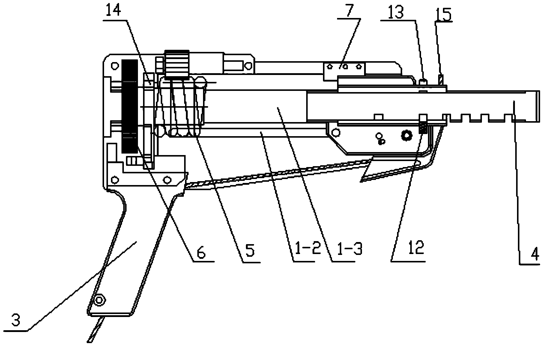 Nail case for mechanical type automatic nailing machine capable of vertically nailing