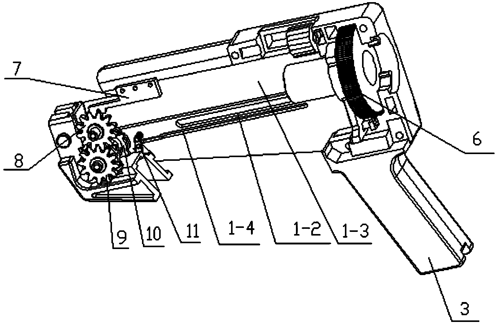 Nail case for mechanical type automatic nailing machine capable of vertically nailing