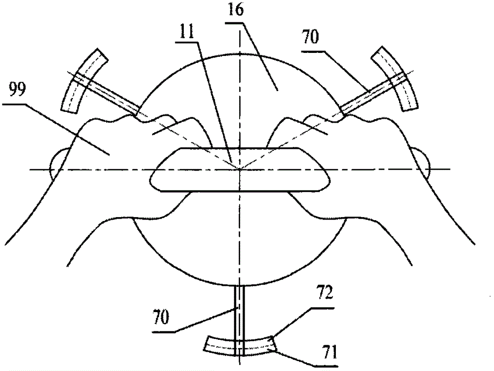 Special dual-handle three-jaw grasping forceps