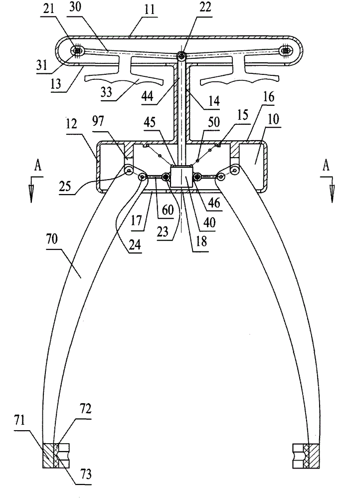 Special dual-handle three-jaw grasping forceps