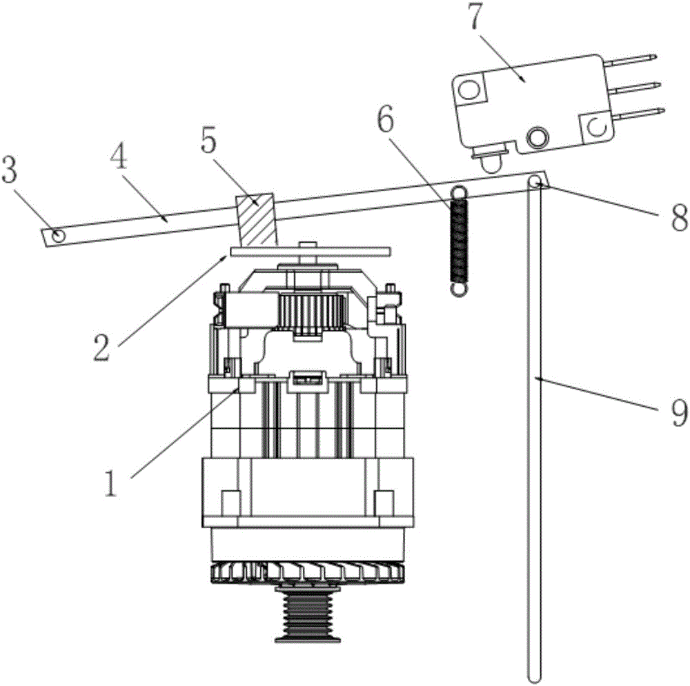 Linkage brake mechanism for motor