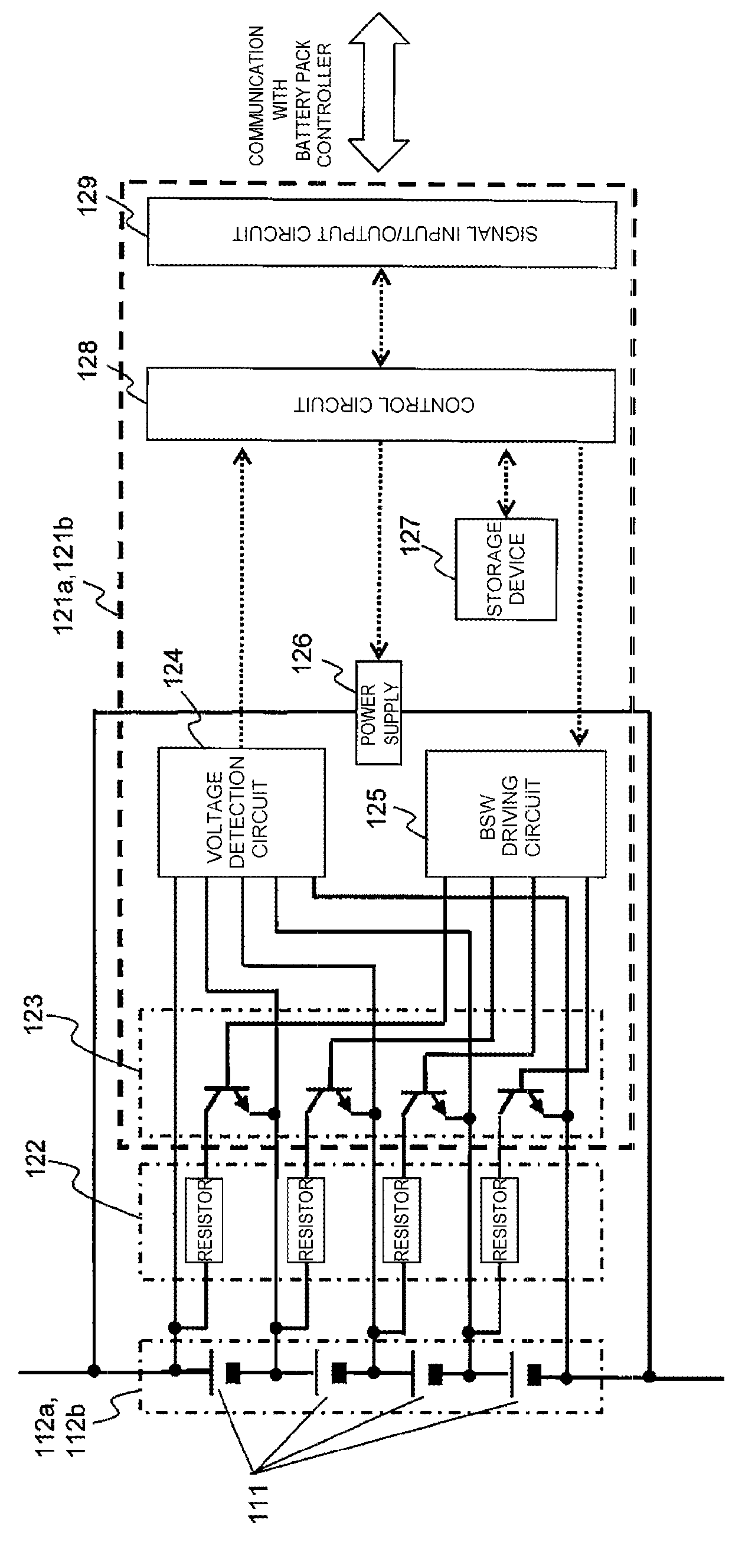 Electric storage cell control circuit