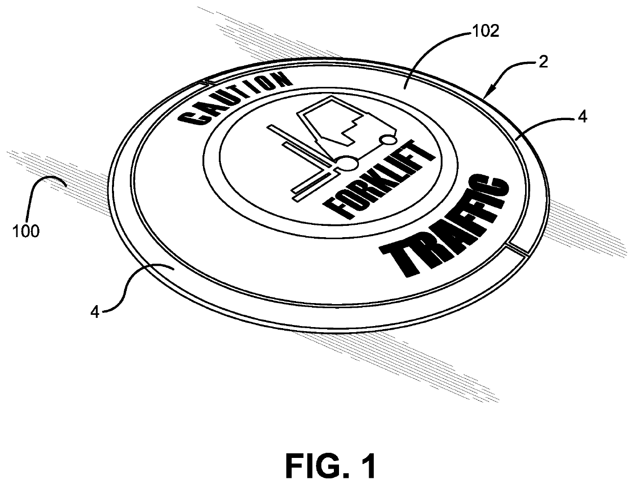 Perimeter protective device for floor sign