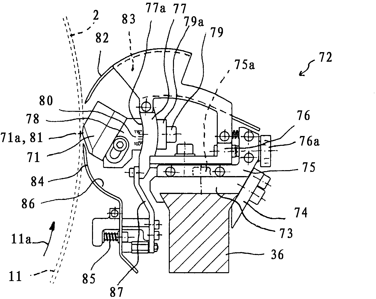 Device for making a groove in cardboard blanks