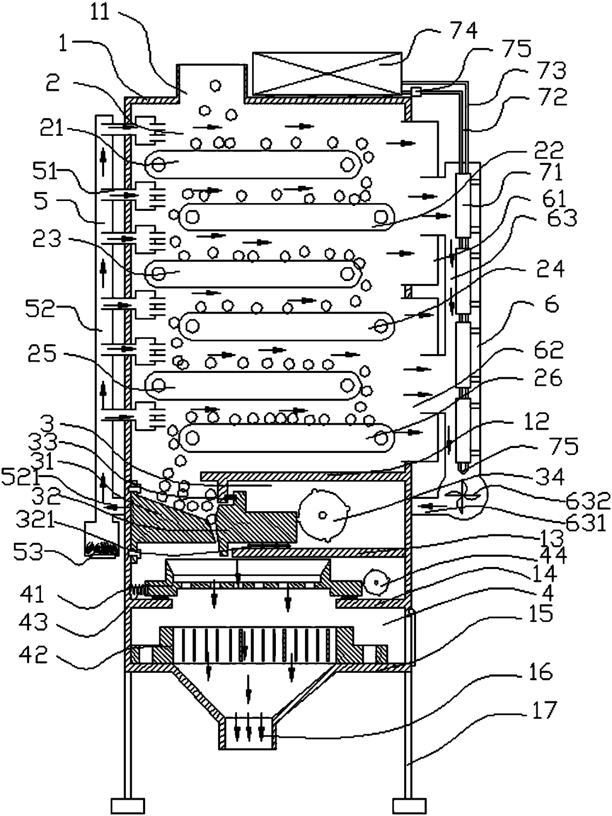 Environment-friendly casting sand cooling and recovery device