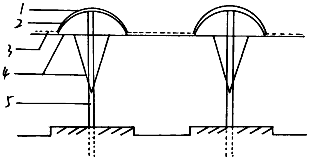 Grape rain-sheltering greenhouse frame and construction method thereof