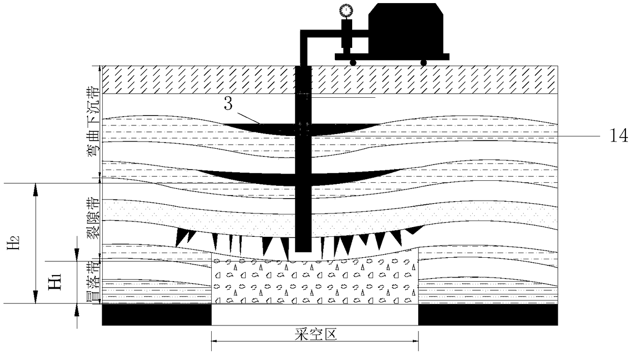 Hole multi-functionalization method for realizing water damage prevention and surface settlement control through surface borehole