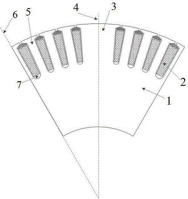 High-speed non-salient-pole electrically excited synchronous motor rotor in air gap magnetic field sine distribution and structural parameter determination method of rotor