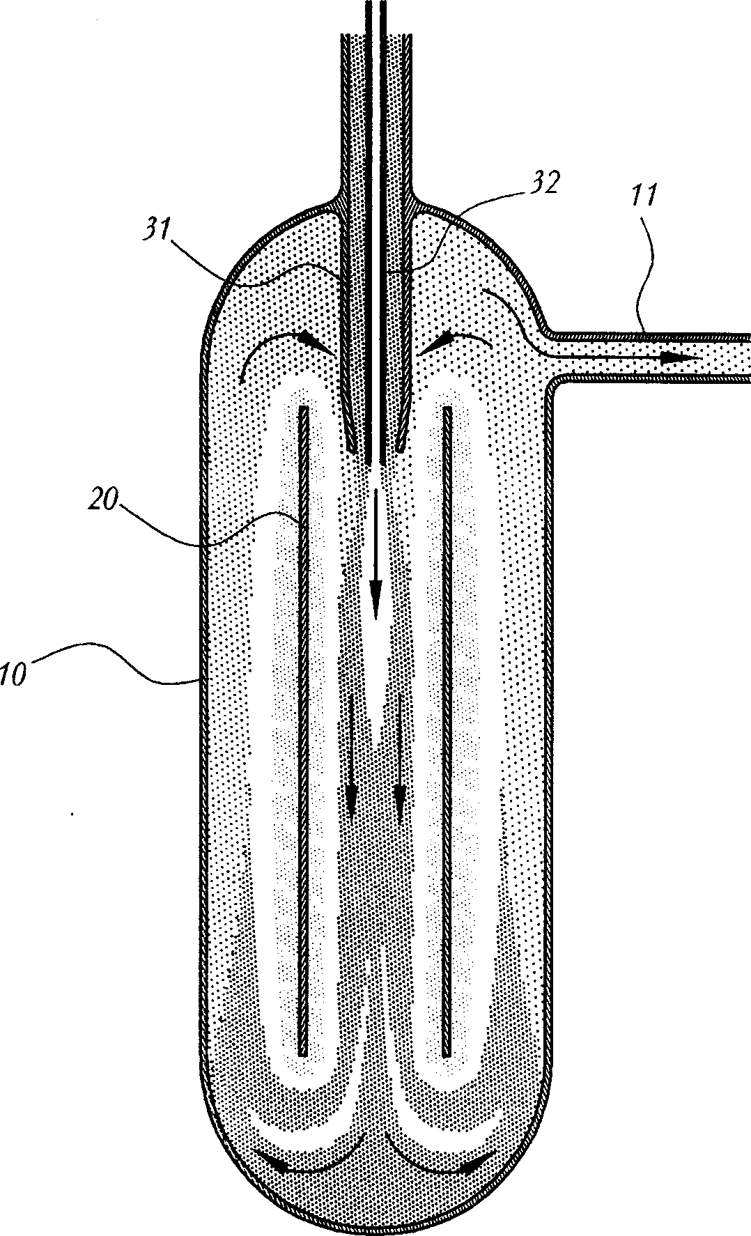 Gas liquid mixing apparatus by jet circulation reaction characteristics