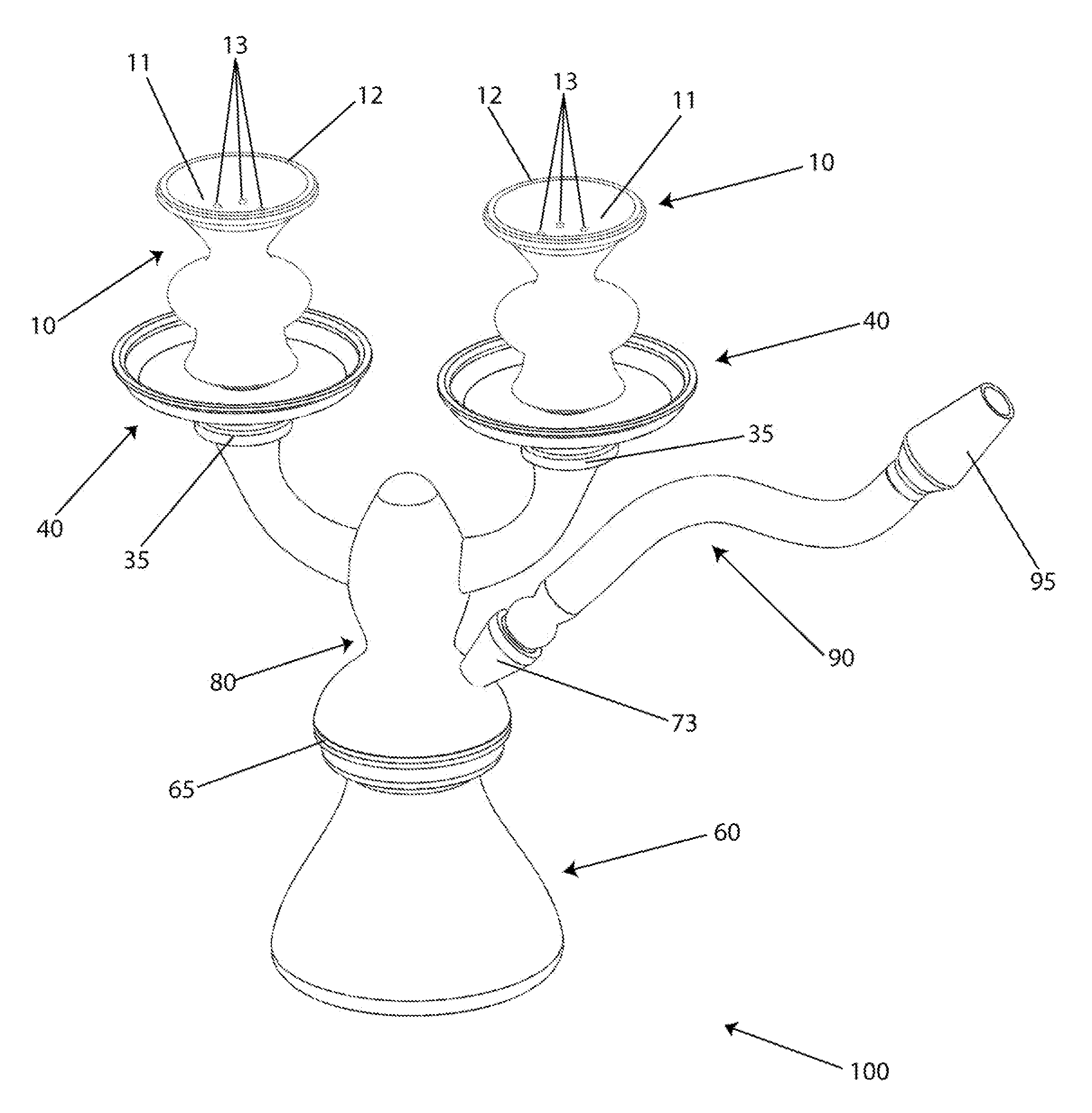 Hookah with multiple tobacco bowls