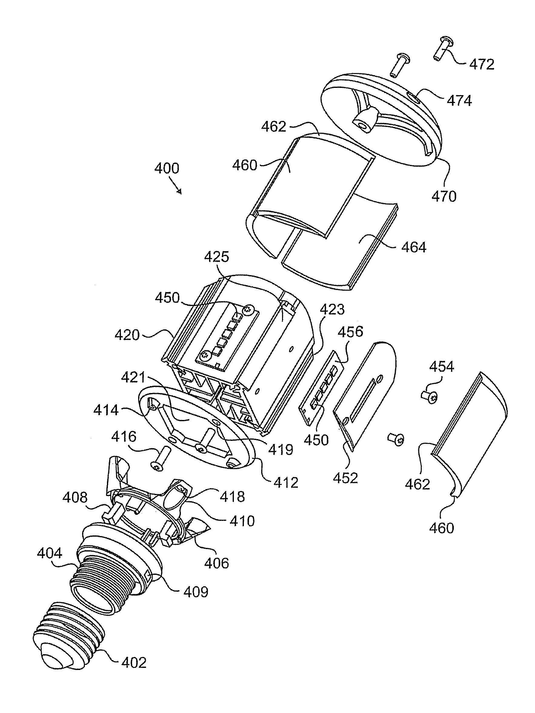 Heat sinks and lamp incorporating same