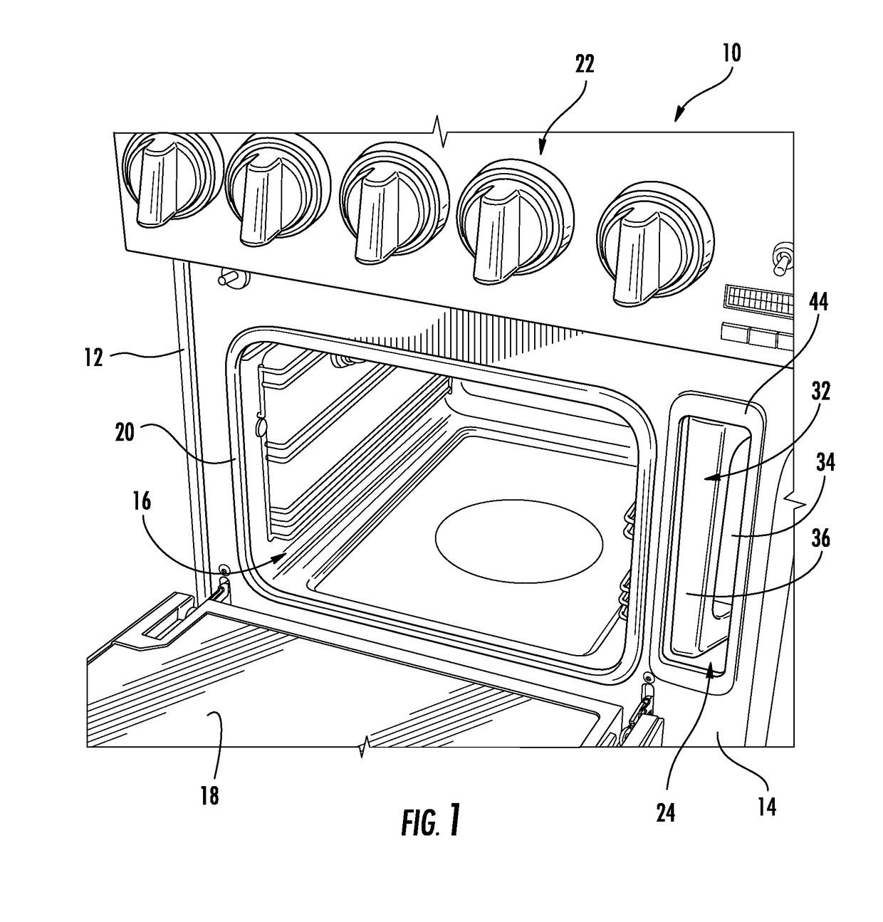 Home appliance with recessed water vessel housing