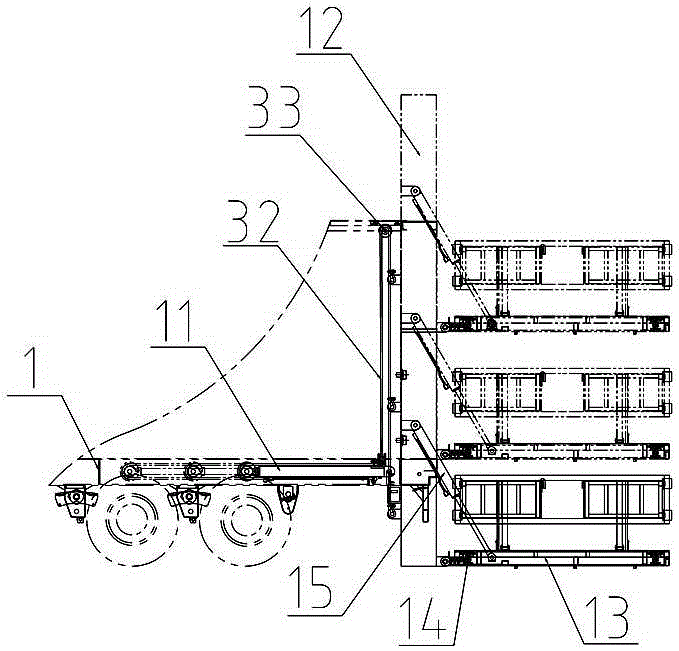 Double-decker beef cattle transport vehicle