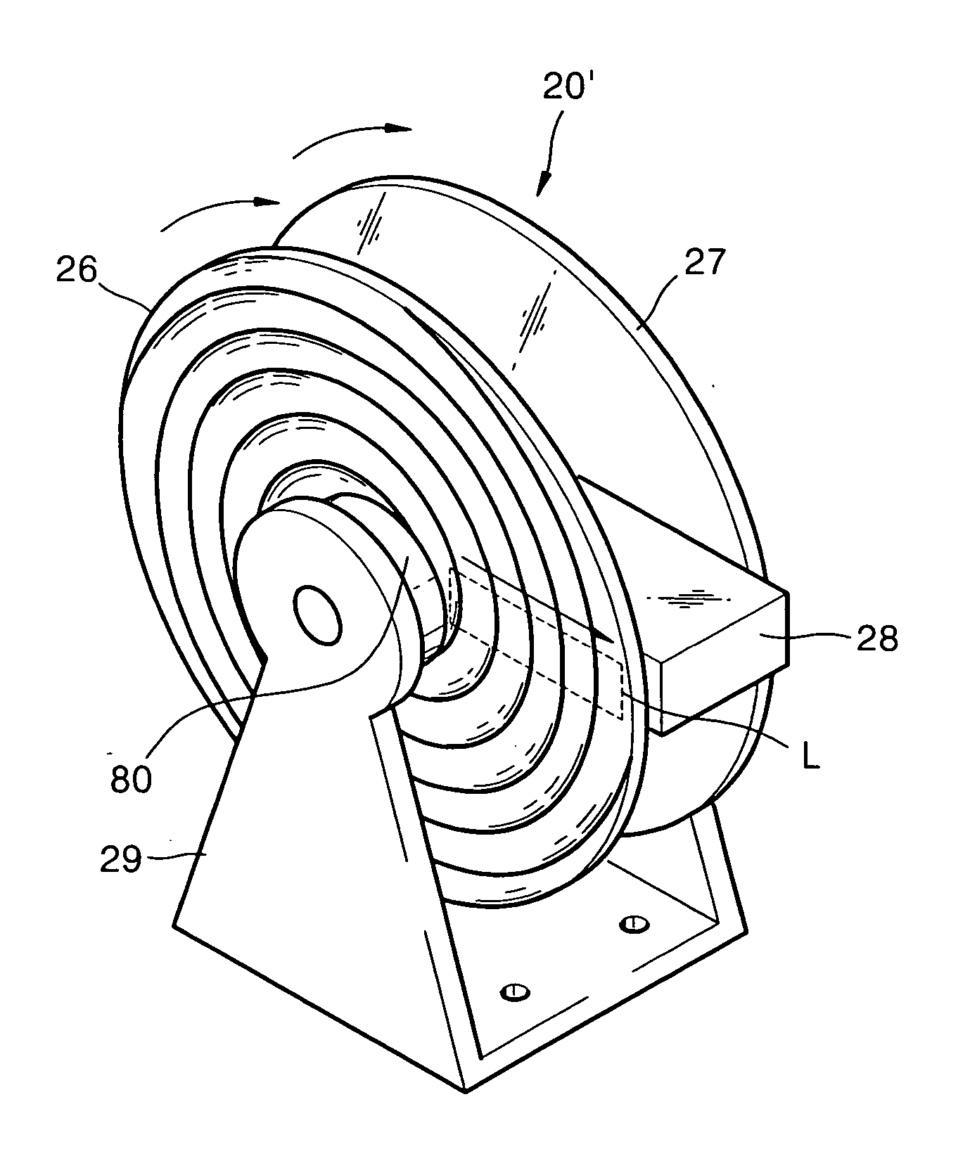 Projection system with scrolling unit