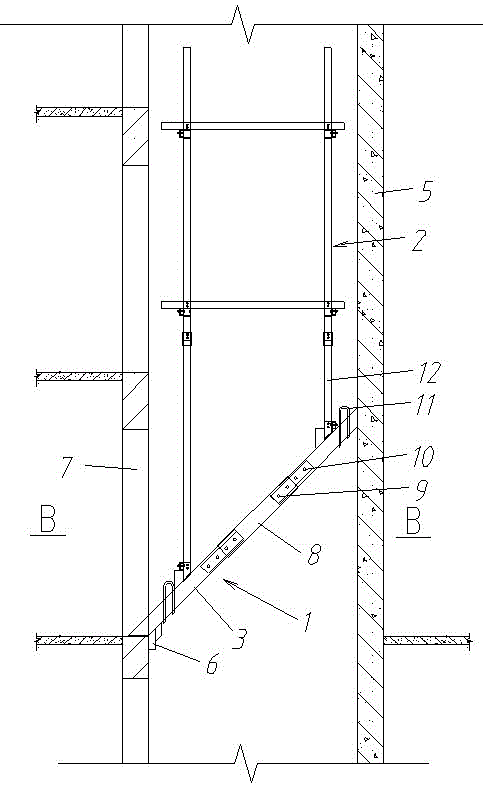 Elevator shaft section steel construction operation platform