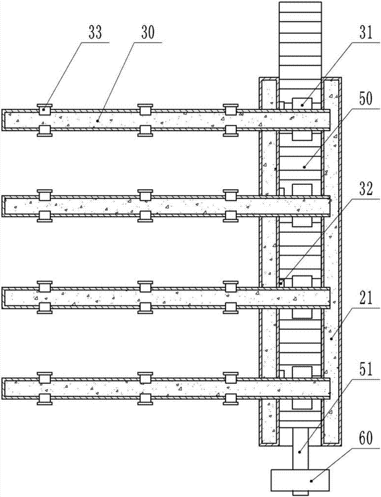 Steel pipe inserting and pulling device for light wallboard
