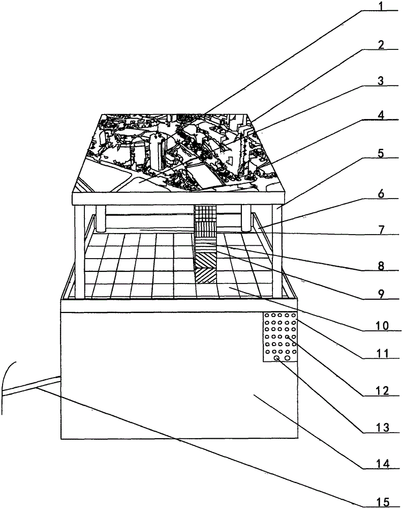 Teaching simulation device capable of displaying features of modern sedimentary reservoir for sedimentary major