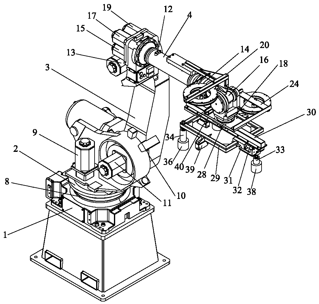 Wheel hub die casting carrying six-axis industrial robot