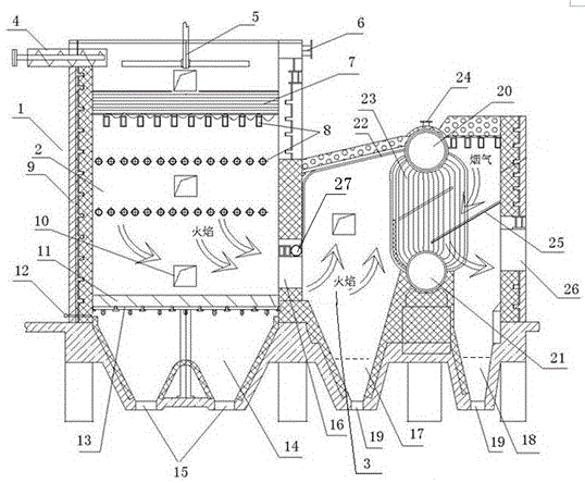 Flute-shaped grate, application thereof and flute-shaped grate boiler