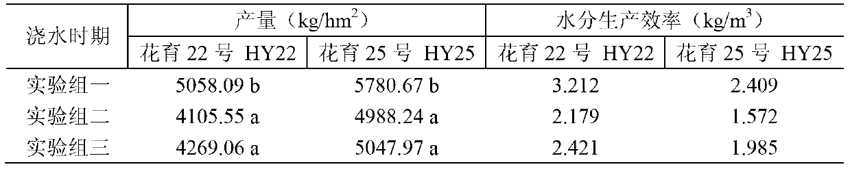 Irrigation method for improving water use efficiency of peanuts in dry land