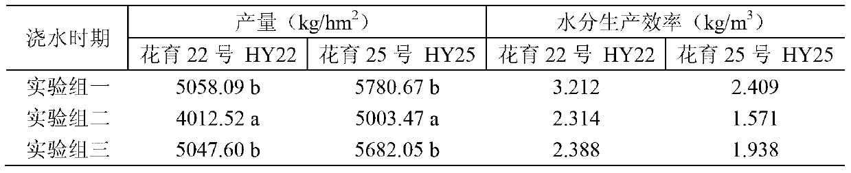 Irrigation method for improving water use efficiency of peanuts in dry land