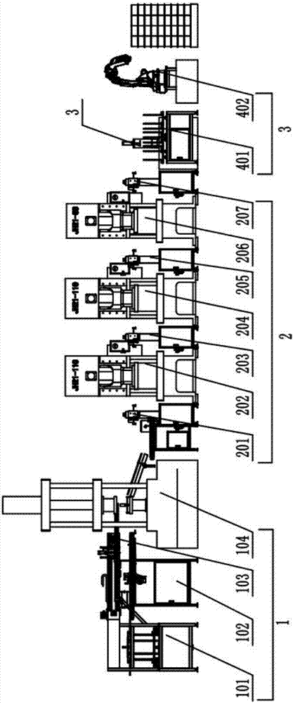 Full automatic production line for integral shell of electric cooker