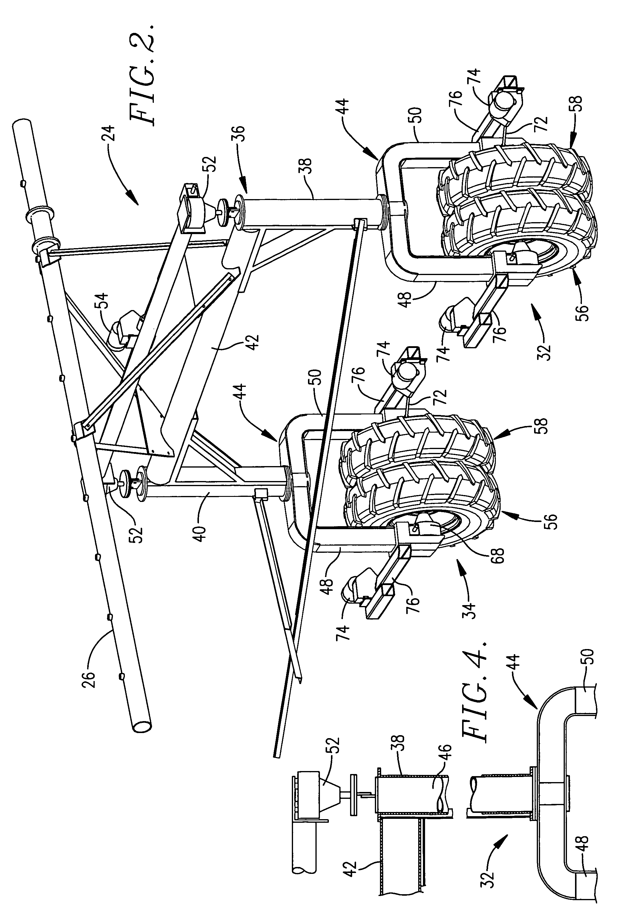 Wheel assembly for irrigation system