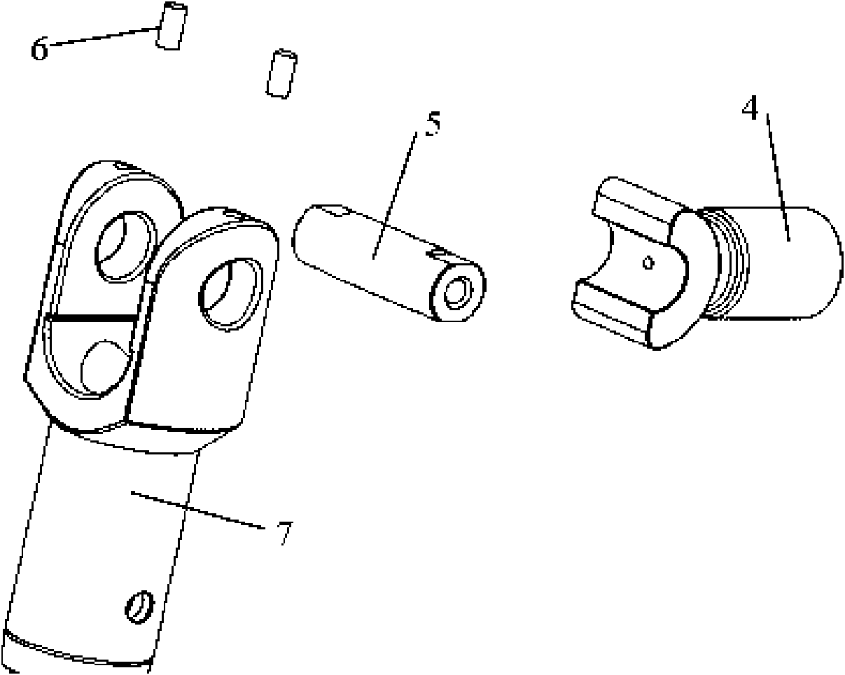 Combined hinge with double rotation freedom degrees