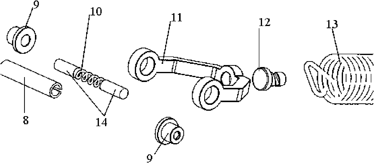 Combined hinge with double rotation freedom degrees