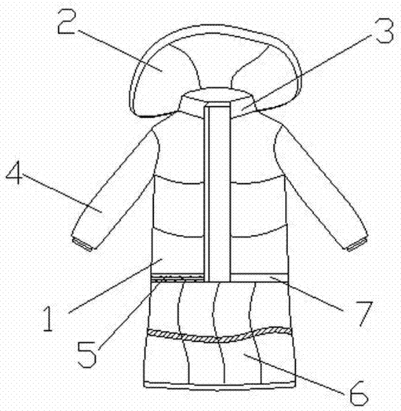 Down coat capable of being lengthened