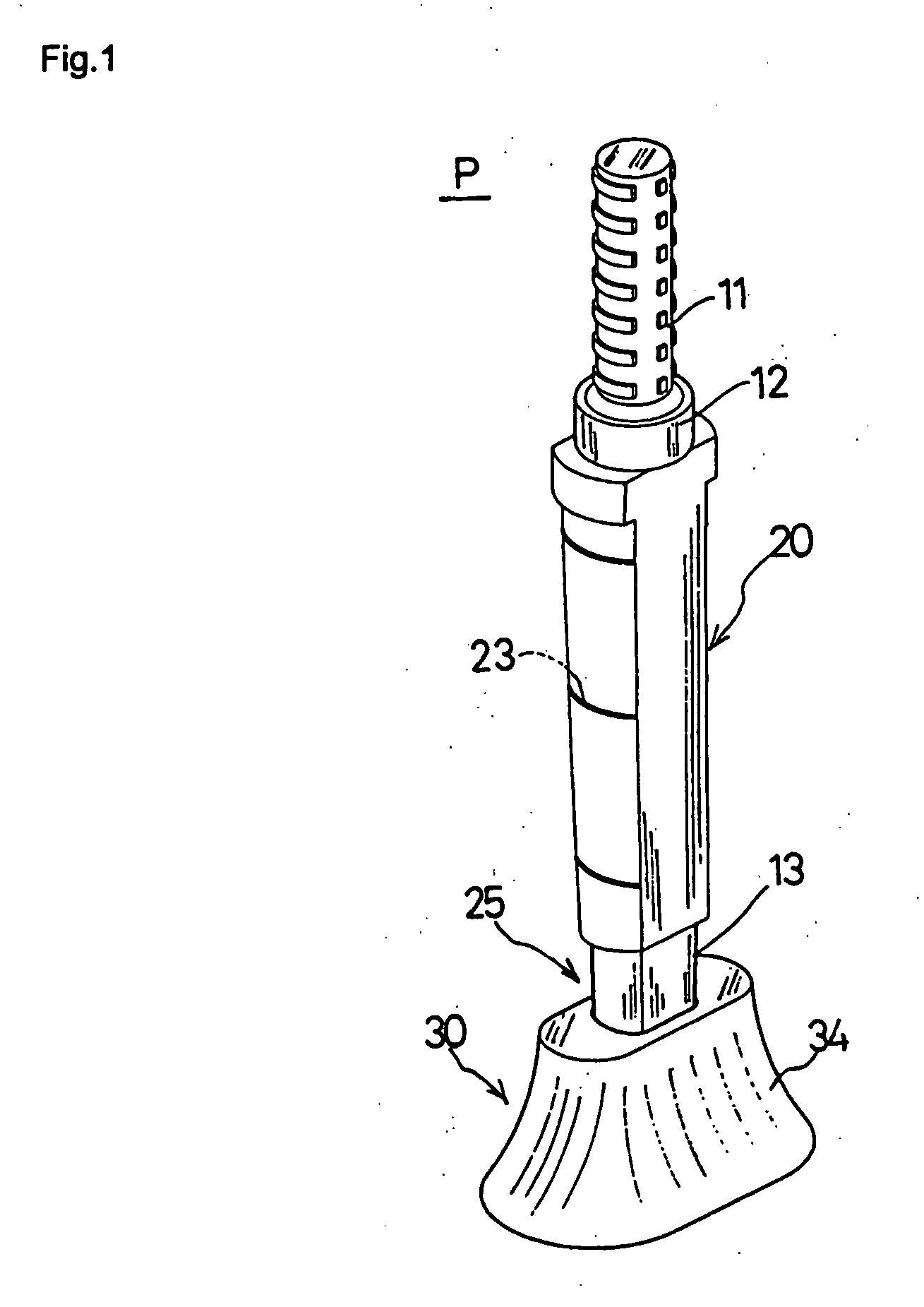 Pin for fixing dental model