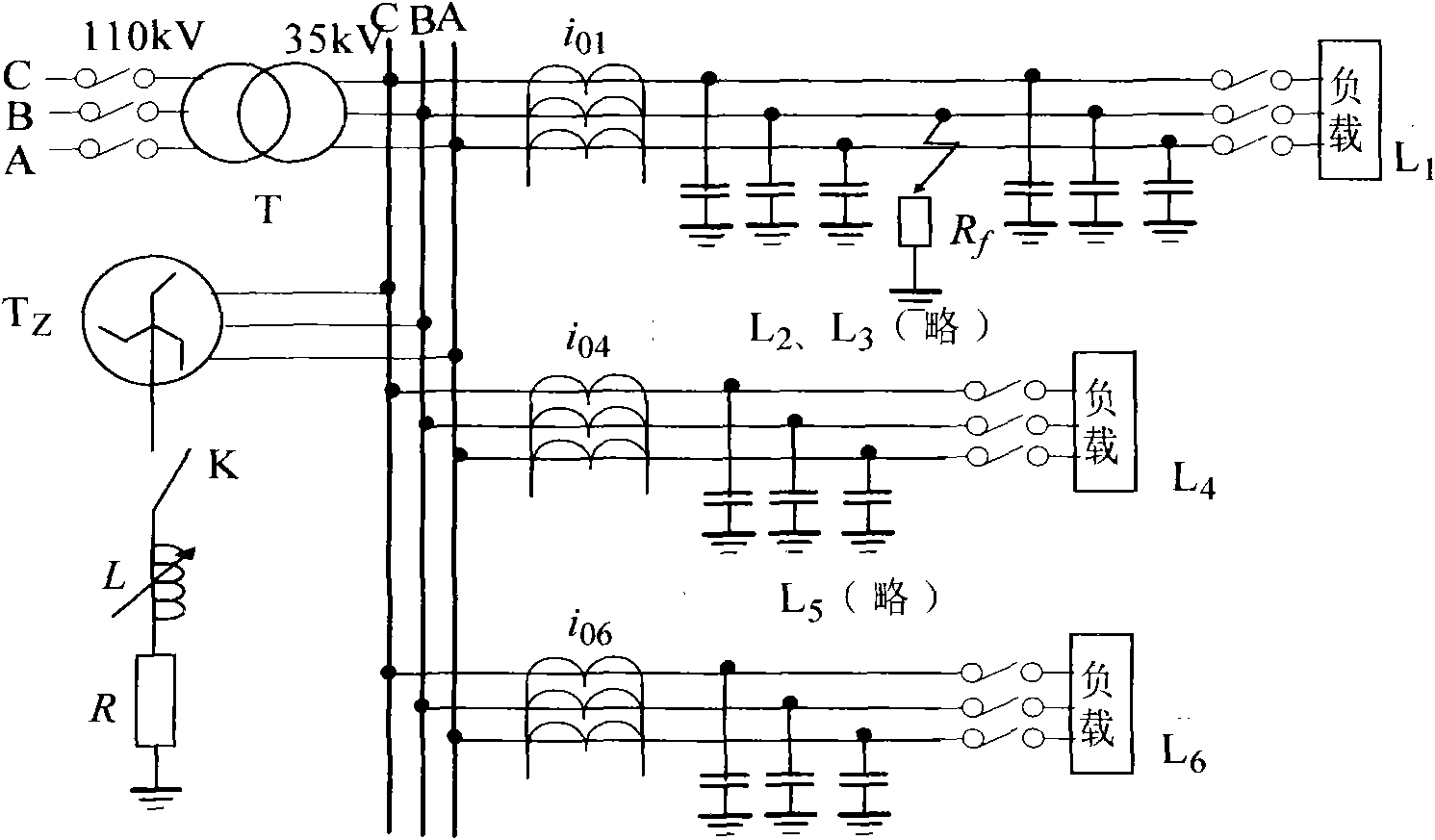 Power distribution network outgoing feeder fault route selecting method by S transform amplitude detection