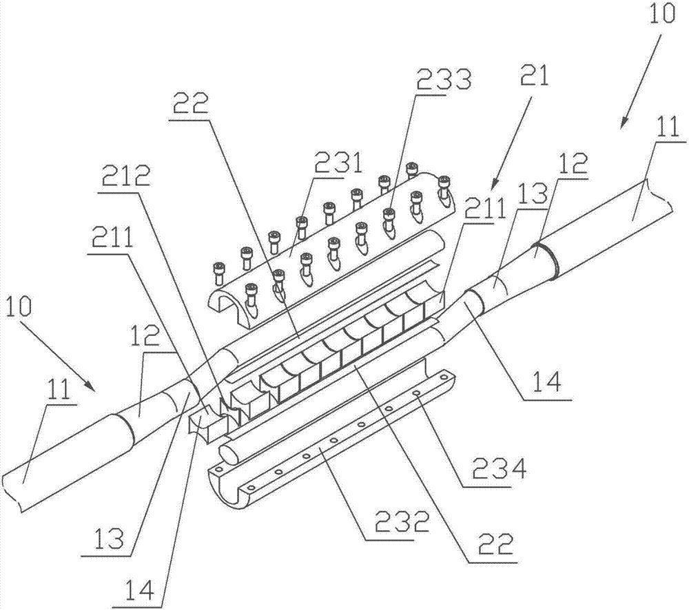 Connector assembly of two low-temperature superconduction cable terminals and fabrication method of connector assembly