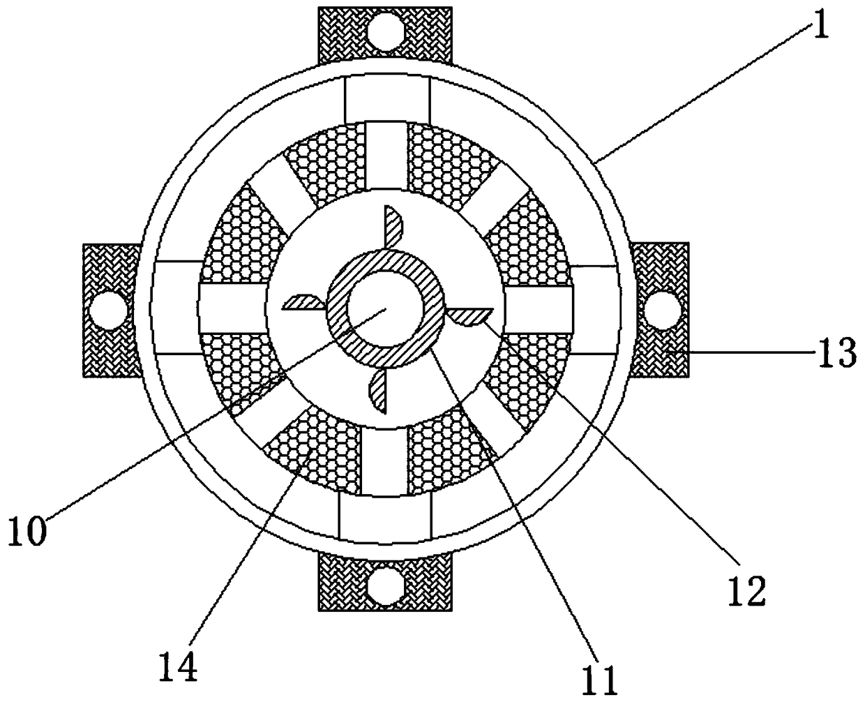 Heat-dissipation rear end cover for servo motor