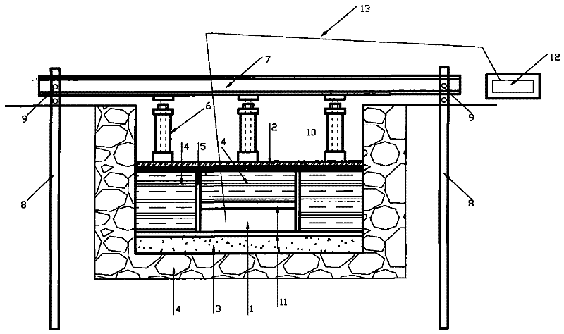 In situ calibrating device for soil pressure box and method therefor