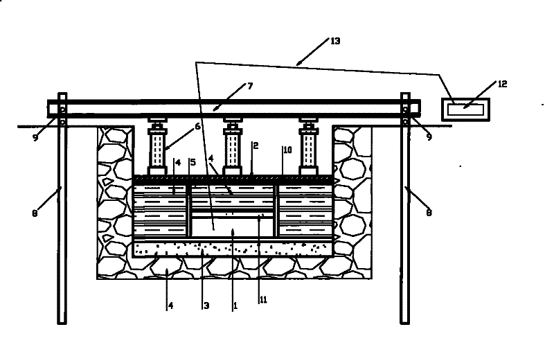 In situ calibrating device for soil pressure box and method therefor