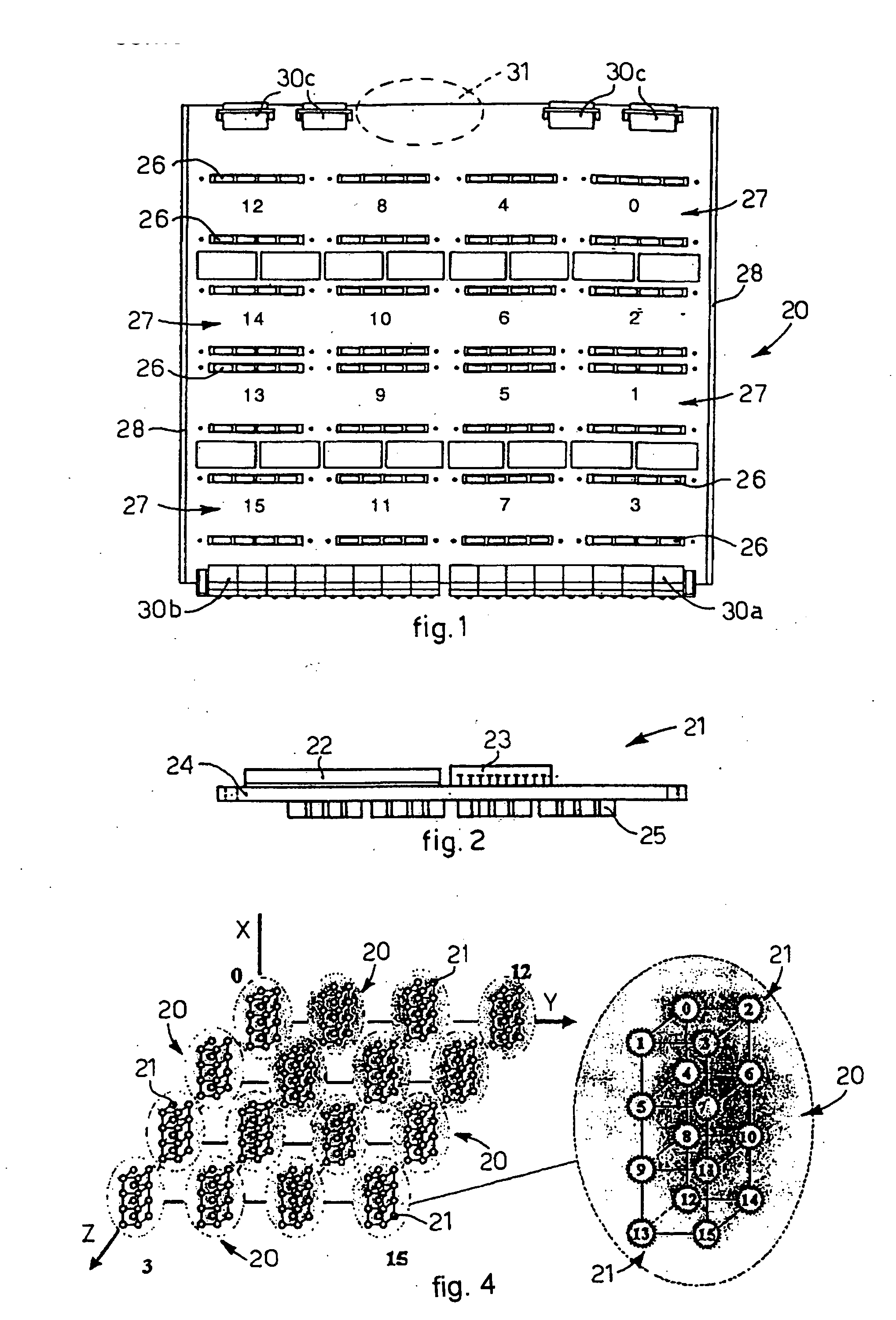 Modular electronic card for a communication network