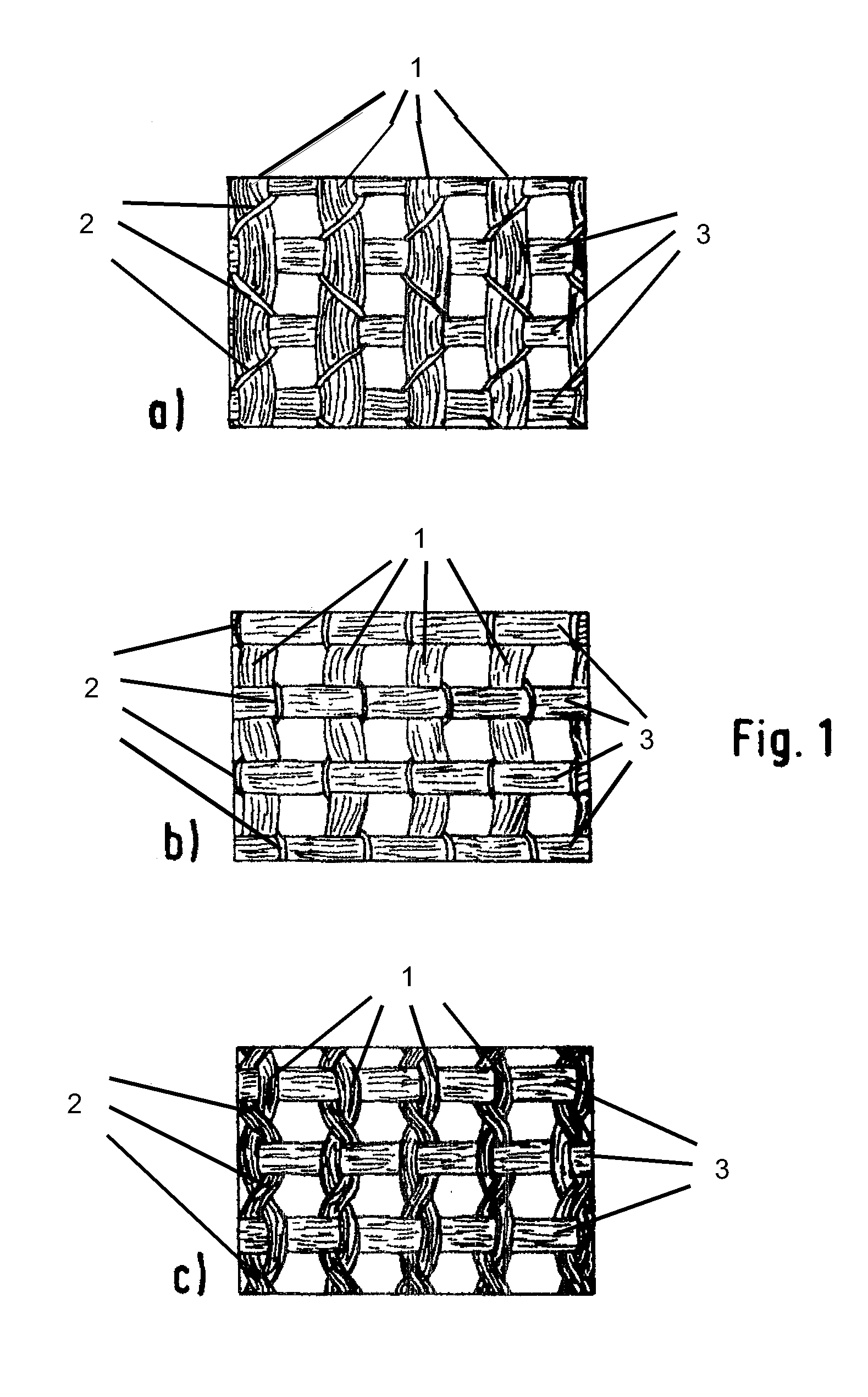 Bandage with lengthwise elasticity in warp direction