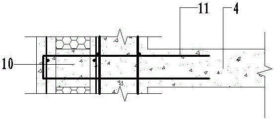 Structure and construction method of cast-in-site style welded steel frame composite concrete shear wall