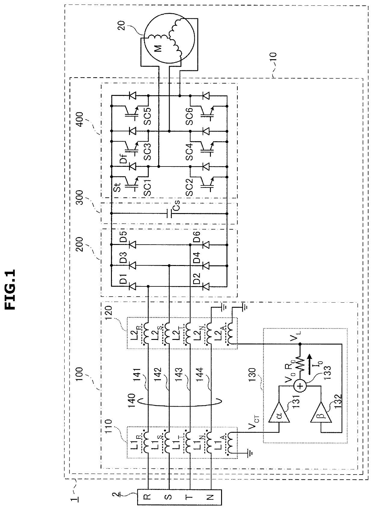 Conductive noise suppressor, power converter, and motor device